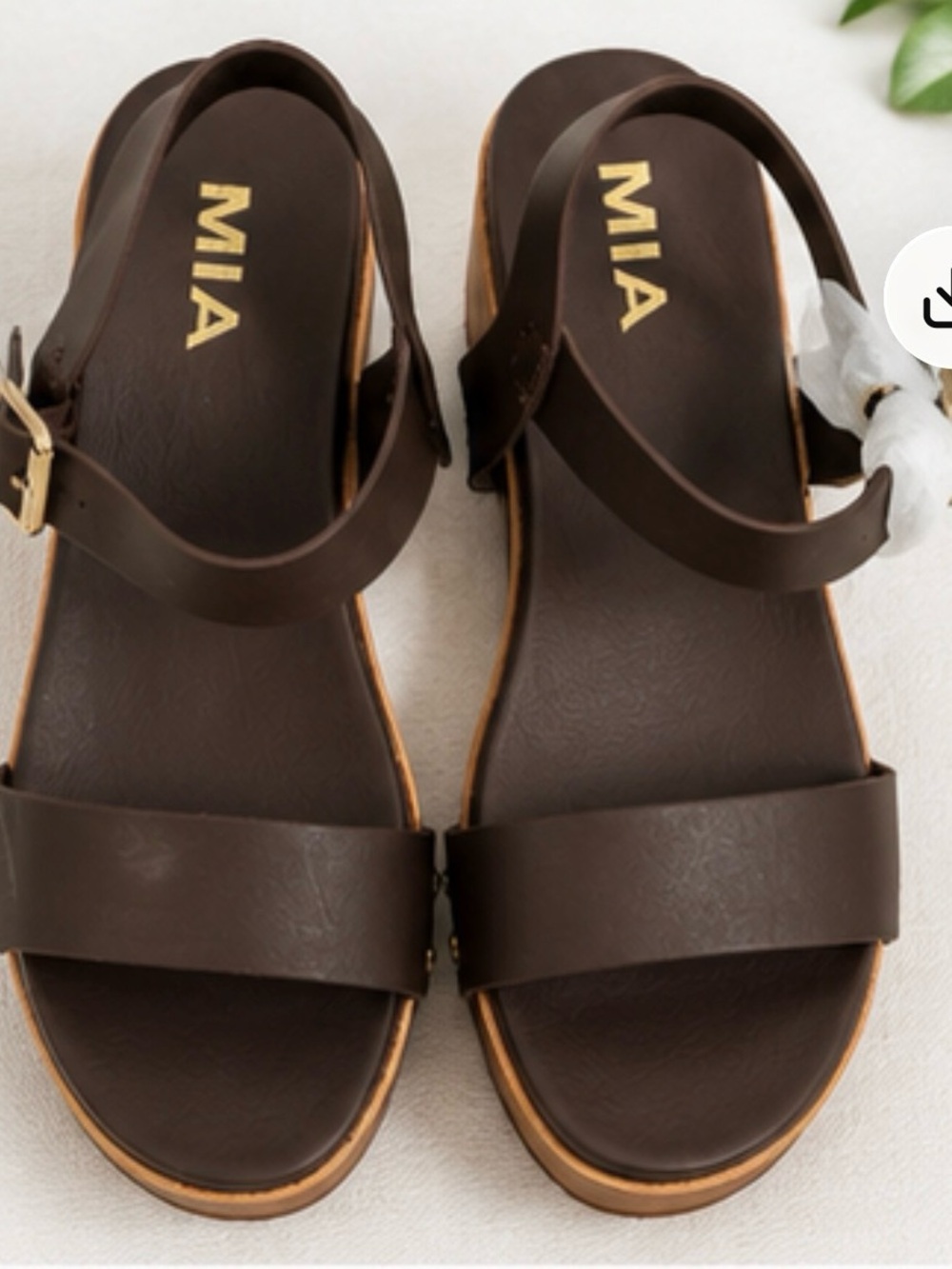 MIA Janece Wedge Platform Sandals Brown Size 9 NWT